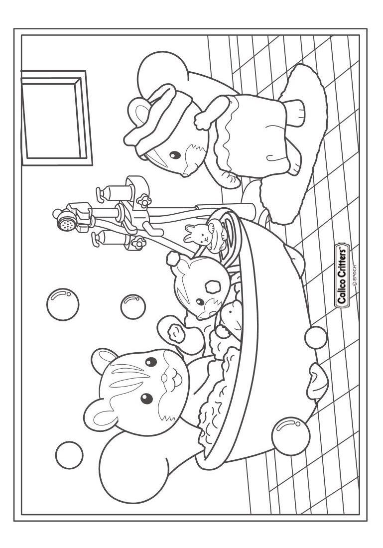 Plansa de colorat cu Familia Sylvanian 14 6